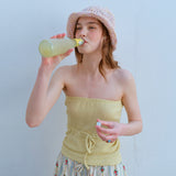 ワッフルチューブトップ / WAFFLE TUBE TOP, YELLOW PEAR