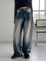 バズルウォッシングロングワイドデニムパンツ / bazle washing long wide denim pants