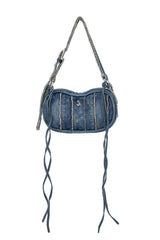 デニムカットオフショルダーバッグ / DENIM CUT-OFF SHOULDER BAG (INDIGO BLUE)