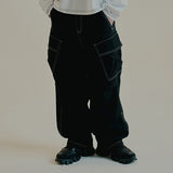 WIDE COTTON CARGO PANTS