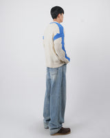 フィードカラーエフェクトウェーブリブドニット / feed color effects wave ribbed knit 2color