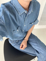 ロールアップデニムシャツ