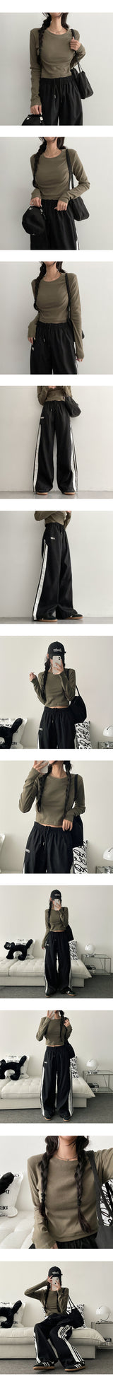 Leah Slim Muji Crop Long Sleeve Tee