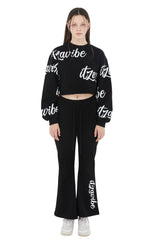 [IPT008-1] SCRIPT LOGO BOOTCUT - BLACK
