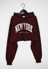ニューヨーククロップフーデッドTシャツ / New York Crop Hooded T-shirt (2color)
