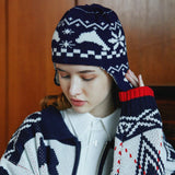 Dolphin nordic earflap knit beanie (6622470144118)