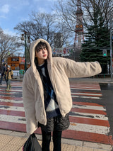 [4オンス] プレミアムミンクファーフード