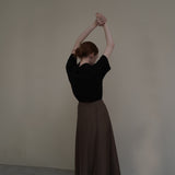 Brown Long Wrap Skirts