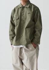 ロゴカラーコットンベーシックジャケット/BSR2223FWJK065 LOGO COLLAR COTTON BASIC JACKET KHAKI