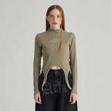 KHAKI HEM VARIATION LONG SLEEVES T-SHIRT