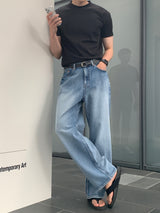 ラボワイドブラッシュデニムパンツ / Labo Wide Brush Denim Pants (Light Blue)