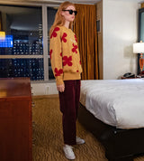 フラワーパターンジャガードニット / Flower pattern Jacquard Knit (4582471368822)