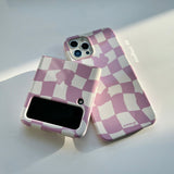 チェッカーボードハードアイフォンケース/Checkerboard Pink Iphone Hard case