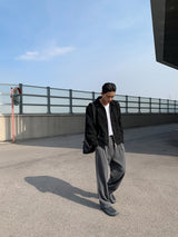 シルキーワイドバンディングスラックス/Silky wide banding slacks 2color