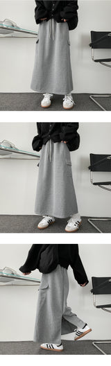 Neeson Back Slit Cargo Long Skirt