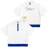 23 テリーカラージッパーショートスリーブ / 23 TERRY COLLAR ZIPPER SHORTSLEEVE WHITE / GREEN