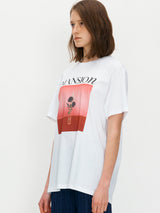 フラワーベースプリントTシャツ / Vase printed tee - White