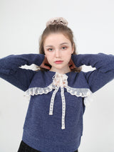 パーミナインフリルレースニット / peminine frill lace knit