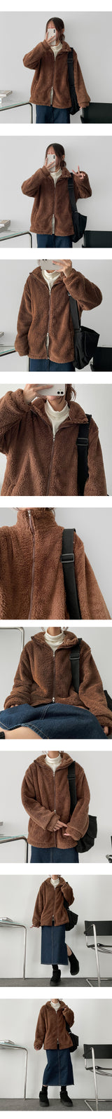 Lebaboule wool two-way zip-up