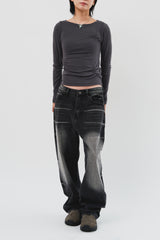 (W) Base Shirring Longsleeve (3color)