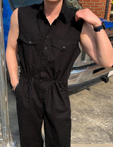 Solid Tone Sleeveless Jumpsuit (6693244895350)