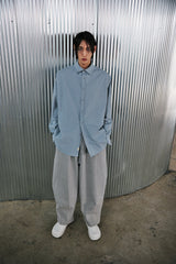 EARTH-COLOR PLEATS SHIRT (Cloudy Sky) / アースカラープリーツシャツ