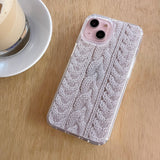 CABLE KNIT HARD JELL CASE_WHITE