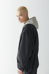 ワイドフーディージャケット/BSR2223FWJK047 WIDE HOODED JACKET BLACK