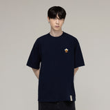 スモールバッグハグフラワービールスマイルショートスリーブTシャツ/Small Back Hug Flower Bear Smile Short-Sleeved T-Shirt