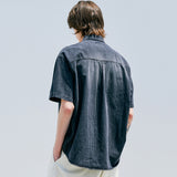 ウォッシュドデニムウェスタンシャツ / WASHED DENIM WESTERN SHIRT BLACK