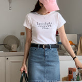 ルシャレタリングＴシャツ / LES CHATS LETTERING T-SHIRT WHITE
