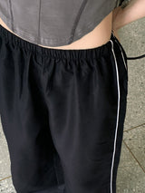 エベルサイドラインワイドロングツーウェイジョガーパンツ / Ebel sideline wide long two-way jogger pants