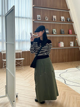 Lush back slit long skirt