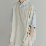 ボタンベスト / unisex button vest beige