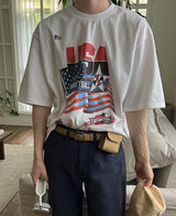バスケットプリントTシャツ/Basket Print T-shirt (2 color)
