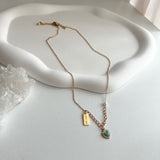 hte パールカラーハートターコイズゲストルックアセントネックレス/hte Pearl Color Heart Turquoise Guest Look Accent Necklace