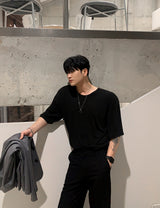 Drop Shoulder Cotton T-Shirt (6686730092662)