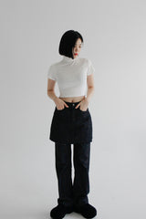スカートレイヤードデニムパンツ / no.7713 Skirt Layered Denim Pants