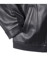 GB Synthetic Leather Trucker Jacket (Black)