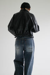 レザートラッカージャケット / Leather Trucker Jacket (2color)