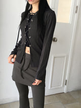 Thein corset strap slim hooded sweatshirt