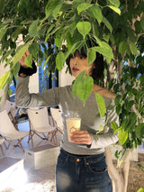ファニーダイアグナルスリムオフショルダーTシャツ