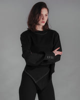 Fabric Mix Mannish Sweatshirt (6676027768950)