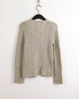 Nalky Bokashi V-neck slit long-sleeve knit