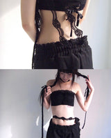 LACE SWEATPANTS BLACK