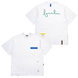 23 ジッパーオーバーサイズTシャツ / 23 ZIPPER OVERSIZED T-SHIRTS WHITE MELANGE / BLACK
