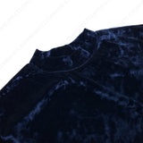 CRベルベットモックネックロングスリーブシャツ/CR Velvet Mock-neck Long-Sleeved Shirt (4 colors)
