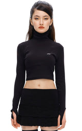 ハイネッククロップTシャツ