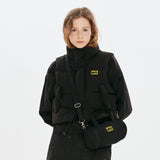 CHERRY CROP STRING DOWN VEST [BLACK]