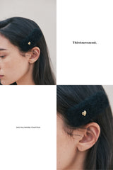 Square Angora Hairpin (Black)